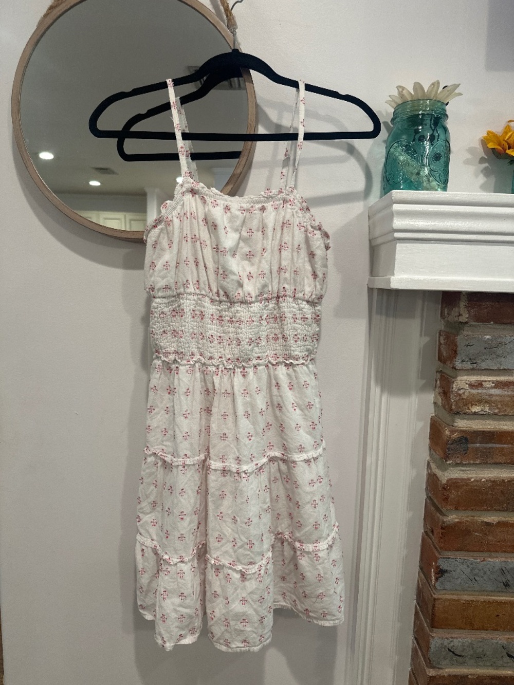 Jessica Simpson White Smocked Cotton Sundress Size M Boho